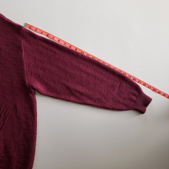 Vintage Northern Reflections By Parkhurst Maroon Farmhouse Knit Sweater Size L - Picture 14 of 15